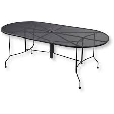 L L Bean Wrought Iron Garden Mesh Dining Table Oval Wrought Iron Patio Table Garden Mesh Outdoor Garden Furniture