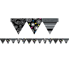 Black And White Bulletin Board Border Black And White Pennant Border Creative Teaching Press Creative Teaching Classic Color Palette