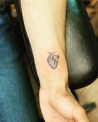 Fine Line Anatomical Heart Tattoo On The Left Inner Wrist Anatomical Heart Tattoo Anatomy Tattoo Heart Tattoo