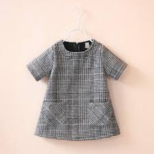 New 2015 Winter Girls Child Plaid Short Sleeve Dresses Kids Fashion One Piece Princess Dress Baby Tops Children S Clothing In Dr Cocuk Giyim Cocuk Modasi Ekose
