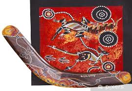Aboriginal Style Design With Boomerang Wall Mural Pixers We Live To Change