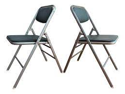 Folding padded resin chair white *grade b* Vintage Samsonite Folding Chairs A Pair Chairish