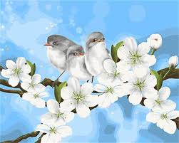 I got a totally different painting. Cute Birds With Flowers Birds Paint By Number Numeral Paint