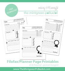Filofax Free Printable Planner Pages Day On One Page A5 Personal Filofax Filofaxing Und Terminplaner