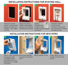 Includes (1) tvl508 box and (1) ul listed decorator style receptacle. Recessed Drywall Clip Plastic Pre Post Construction