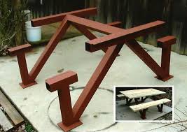 Picnic Table Medium Mixed Steel Amp Wood Size 6 39 X 8 39 Notes Seats And Top Metal Picnic Tables Vintage Industrial Furniture Diy Outdoor Furniture