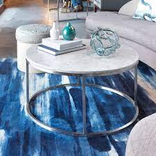 Box frame coffee table marble antique bronze west elm. Round Marble Coffee Table