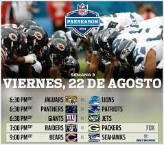 Lamentablemente, por televisión abierta sólo se transmiten algunos de los partidos . ×˜×•×•×™×˜×¨ Nfl Mexico ×'×˜×•×•×™×˜×¨ Te Presentamos El Calendario De Juegos Para Hoy No Te Pierdas Bears Vs Seahawks Por Nfl Network Http T Co Rg1mpkqcvs
