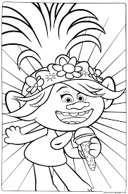 This dreamworks film can be seen in the cinema from april 2020. Trolls World Tour Singing Music Coloring Pages Printable