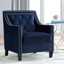 Tiffany Navy Blue Tufted Armchair 37y92 Lamps Plus In 2020 Blue Living Room Decor Blue Accent Chairs Blue Occasional Chair