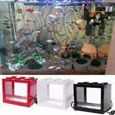 New Usb Mini Aquarium Fish Tank With Led Lamp Light Betta Fish Fighting Cylinder In 2020 Aquarium Fish Tank Mini Aquarium Betta Fish