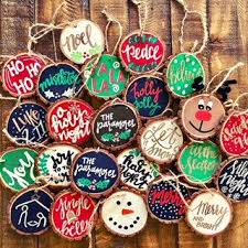 Diy Ginnyps 2 3 Hand Painted Wood Slice Christmas Ornaments Diy Weihnachten Selbstgemachter Weihnachtsschmuck Weihnachtsschmuck
