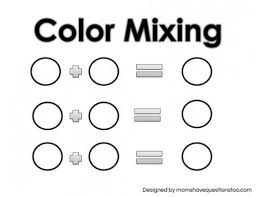 Mixing Colors Activities Free Printable Toddler Color Games Mixing Sheet Moms Have Color Mixing Mixing Primary Colors Color Games For Toddlers