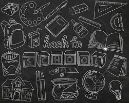 Chalkboard Back To School Vector Pack Hand Drawn School Etsy How To Draw Hands School Clipart School
