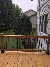 Ultradeck® classic composite railing's low maintenance mineral composite provides years of performance and expands and contracts less than traditional. Deckorail 8 Ft Aluminum Cedar Tone Southern Yellow Pine Deck Railing Kit 298648 Deck Railing Kits Deck Railings Deck Designs Backyard