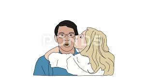 U10106133 fotosearch stock photography and stock footage helps you find the perfect photo or footage, fast! Animated Drawing Of Girl Kissing Boy Sur Stock Video Pond5