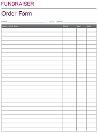 Fundraiser Order Form Template Free Download
