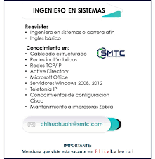 Vacante Ingeniero En Sistemas Elitelaboral