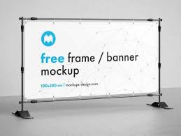 Landscape Trade Show Banner Stand Psd Mockup Psd Mockups Tradeshow Banner Banner Stands Banner