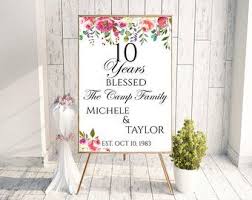 10 Years Blessed Happy 10th 10 Years Of Marriage Ten Years Years Of Marriage 10 Years An 40th Anniversary Party 50th Anniversary Decorations Wedding Signs