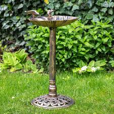 Vogeltranke Futterplatz Garten Balkon Dekoration Vogelbecken Muschel Gold Braun Hohe Ca 66cm Gartendeko In 2020 Garten Deko Dekoration Vogelbad