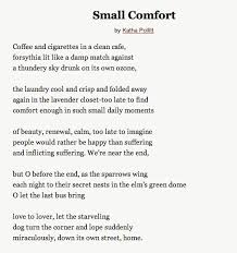 Small Comfort Katha Pollitt Aesthetic Words Magic Words Poem Quotes