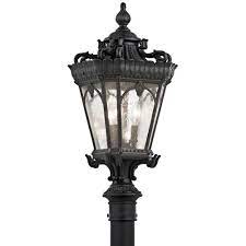 With an outdoor post light, you add security and ease. Kichler Tournai 3 Light Textured Black Outdoor Post Mount Bellacor