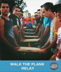 Fun youth group game ideas, party games, icebreaker, skits, sermons, game supplies and more check us out! Walk The Plank Great Relay Race Or Team Building Exercise Youth Ministry Ideas And Games Team Building Games Youth Group Games Youth Games