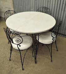 Modern vintage farmhouse dining chair metal rustic distress dining metal rustic distressed restaurant dining arm chairs metal vintage leather chair swivel rotation swivel vintage brown kitchen dining bar counter stool chair t bar tabouret tabouret dining modern steel bar stools. Mid Century Modern Curule Wrought Iron Patio Dining Set Table Four Chairs At 1stdibs