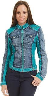 Ctc Wjc611 Womens The Ultimate Denim Faux Leather Jacket L Denim Turquoise At Amazon Women S Co Faux Leather Jackets Denim Jacket Patches Country Style Outfits
