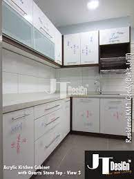 Kitchen Cabinet At Residensi Km1 View 3 Material Door Acrylic Doors Frosted Glass Doors Kitchen Cabinet Design Acrylic Kitchen Cabinets Kitchen Cabinets