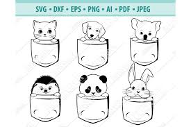 Similar design products to afro peeking baby boy, fisher hat svg. Animals In Pocket Svg Cute Pet Svg Baby Pets Dxf Png Eps 863450 Cut Files Design Bundles
