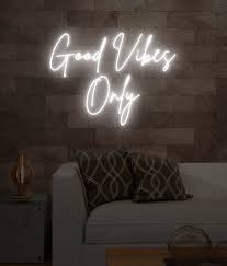 Positive vibes only neon light good vibes only led sign. Good Vibes Only Neon Sign Neonmake