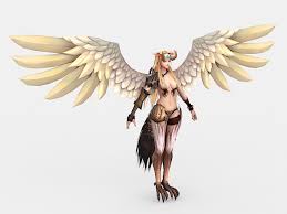Beautiful Harpy Woman Rig 3d Model 3ds Max Files Free Download Modeling 45474 On Cadnav 3d Model Cg Artwork Monster Design