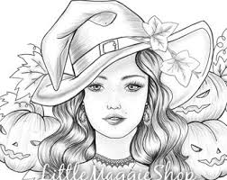 Each printable highlights a word that starts. Witch Coloring Page Etsy