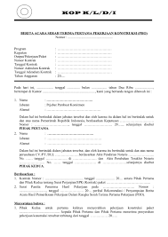 Kop K L D I Berita Acara Serah Terima Pertama Pekerjaan Konstruksi Pho Nomor Acara Prose Pho