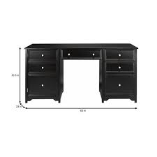 Traditional and contemporary executive office desks from nbf are designed to make a statement in your home office or business. Home Decorators Collection 63 In Rectangular Black 4 Drawer Executive Desk With File Storage 0151200210 The Home Depot