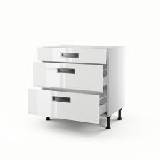 Meuble De Cuisine Bas Blanc 3 Tiroirs Play H 70 X L 80 X P 56 Cm Meuble Cuisine Tiroir Meuble