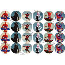 Spiderman - Into the Spiderverse Edible Cupcake Toppers - set of 24 - The  Monkey Tree
