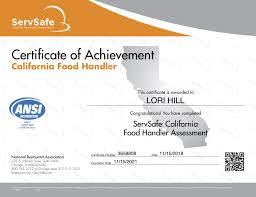 Instant food handler card and certificate upon passing your exam. Certificates P L Easant Food
