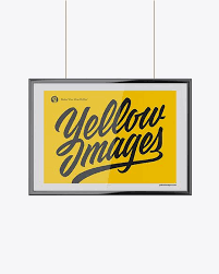 Download Poster W Glossy Frame Mockup In Indoor Advertising Mockups On Yellow Images Object Mockups Poster Mockup Free Free Psd Mockups Templates Psd Mockup Template PSD Mockup Templates