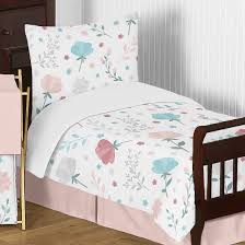 Check spelling or type a new query. Pop Floral Rose Flowers Girl 5pc Toddler Comforter Set Blush Pink Teal Turquoise Blue Grey Boho Shabby Chic Modern Watercolor Overstock 32222541