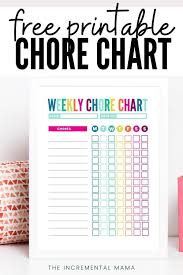 Free Customizable Chore Chart For Kids Chore Chart Kids