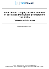 Mon employeur ne me paye pas mon solde de tout compte. Solde De Tout Compte Attestations Vos Droits En Fin De Contrat