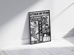 Attack on Titan Anime Poster Levi Ackerman Brutalism Art Print, Titan Wall  Decor - Etsy