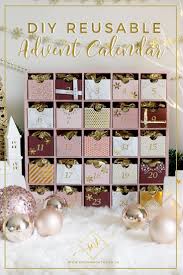 Diy Advent Calendar In Glam Pink Red White And Gold Reuseable Wooden Advent Ca Christmas Advent Calendar Diy Christmas Advent Calendar Cool Advent Calendars