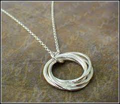 5 Rings Necklace Interlocking Rings 50th Birthday Necklace Bridesmaids Jewelry 5th Annivers Birthday Necklaces Bridesmaid Jewelry Sterling Silver Necklaces