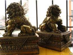 In terms of appearance, these modern iterations vary greatly but most tend to be inspired by the foo dog statues of the ming or. Large A Pair Bronze Chinese Lion Foo Dog Statue Figure Sculpture Height 30 Cm 12 Inch Height Aliexpress