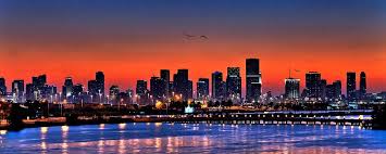 Downtown Miami Skyline Miami Sunset Skyline