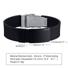 Medical Alert Bracelet- Engraved Front And Back – Medic-ID | Engraving  Medical Alert Stainless Steel Silicone For Men 22cm | tk.gov.ba